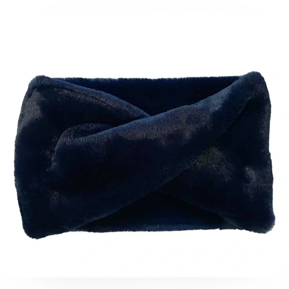 La Fiorentina Navy Faux Fur Infinity Scarf - Picture 1 of 3